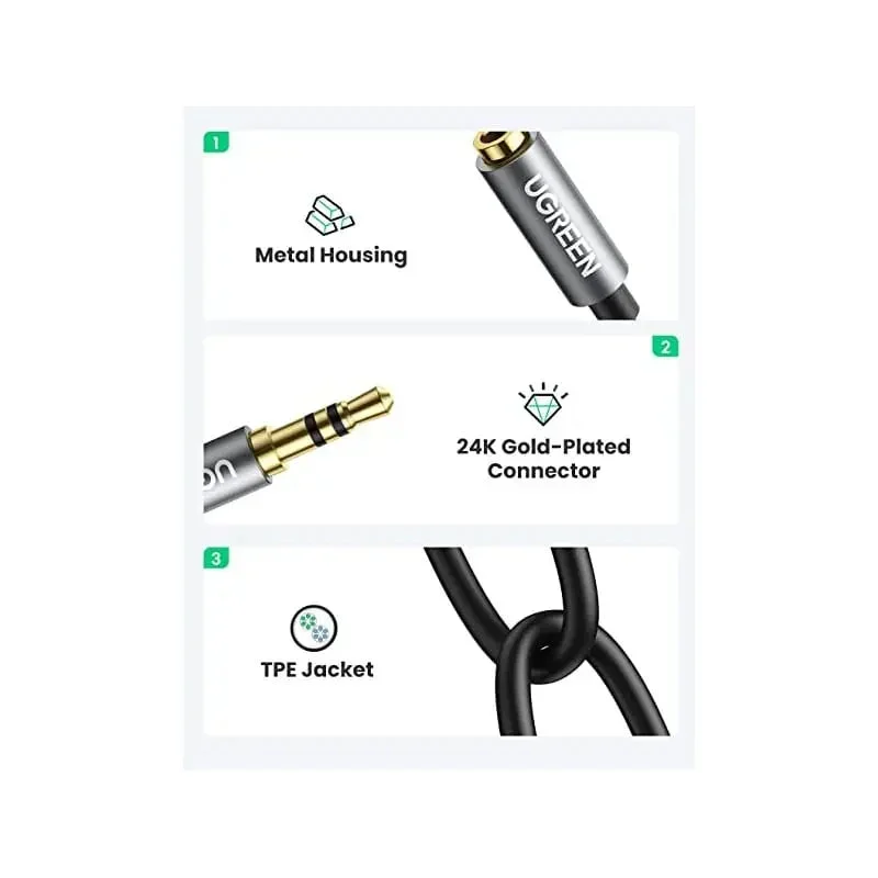 Ugreen 10532 35mm Audio Stereo Y Splitter Cable Extension Male To Female Dual Headphone Jack Adapter Black 2.jpg