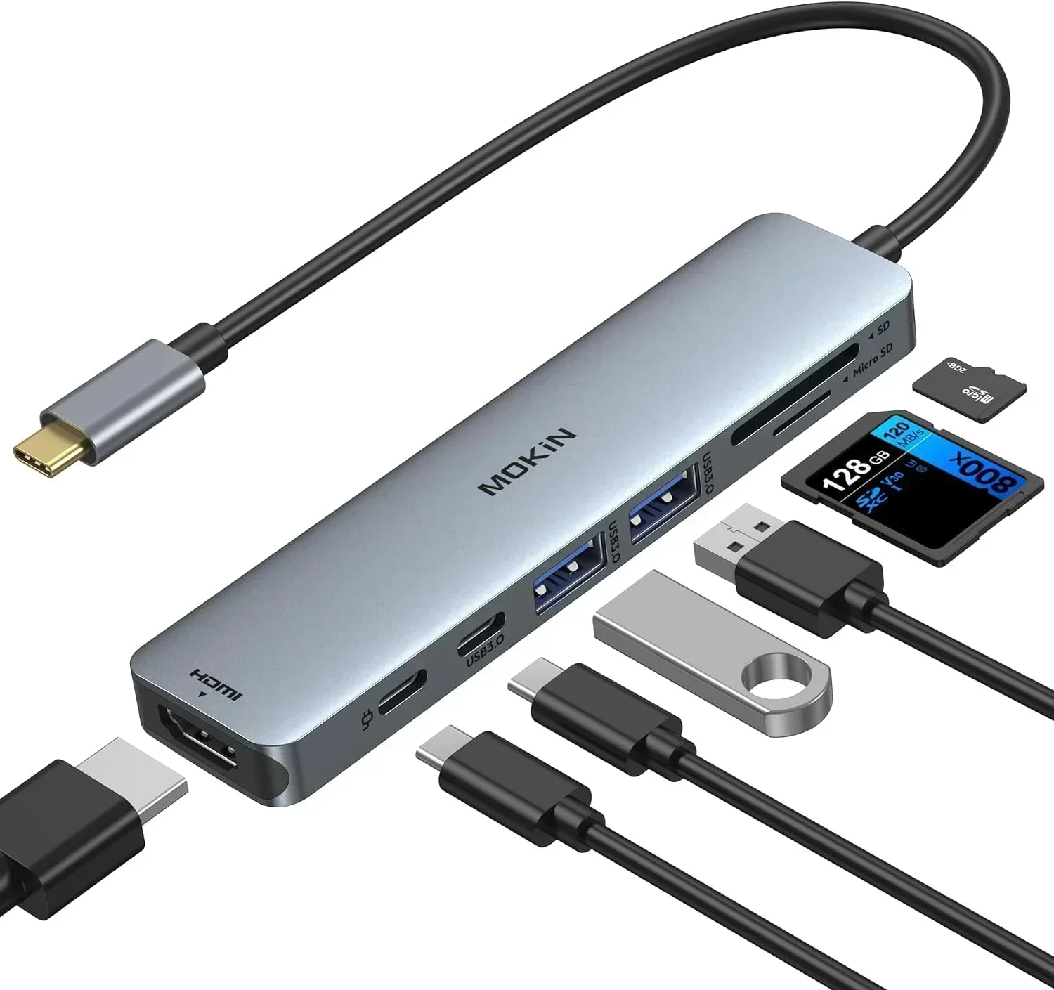 TYPE-C HUB 5 IN1 HDMI+2USB+SD-TF