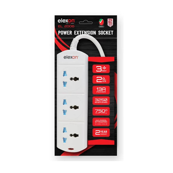 ELEXON EXTENSION SOCKET EL-901- 2 METER