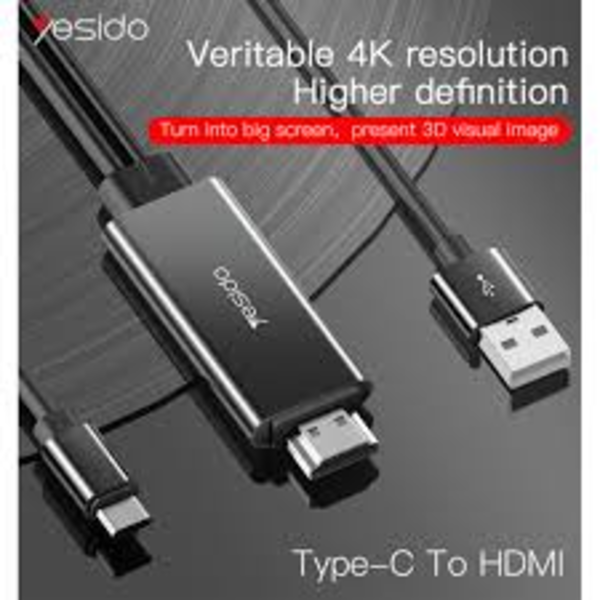 YESIDO TPE-C TO HDMI CABLE FOR TV HM04